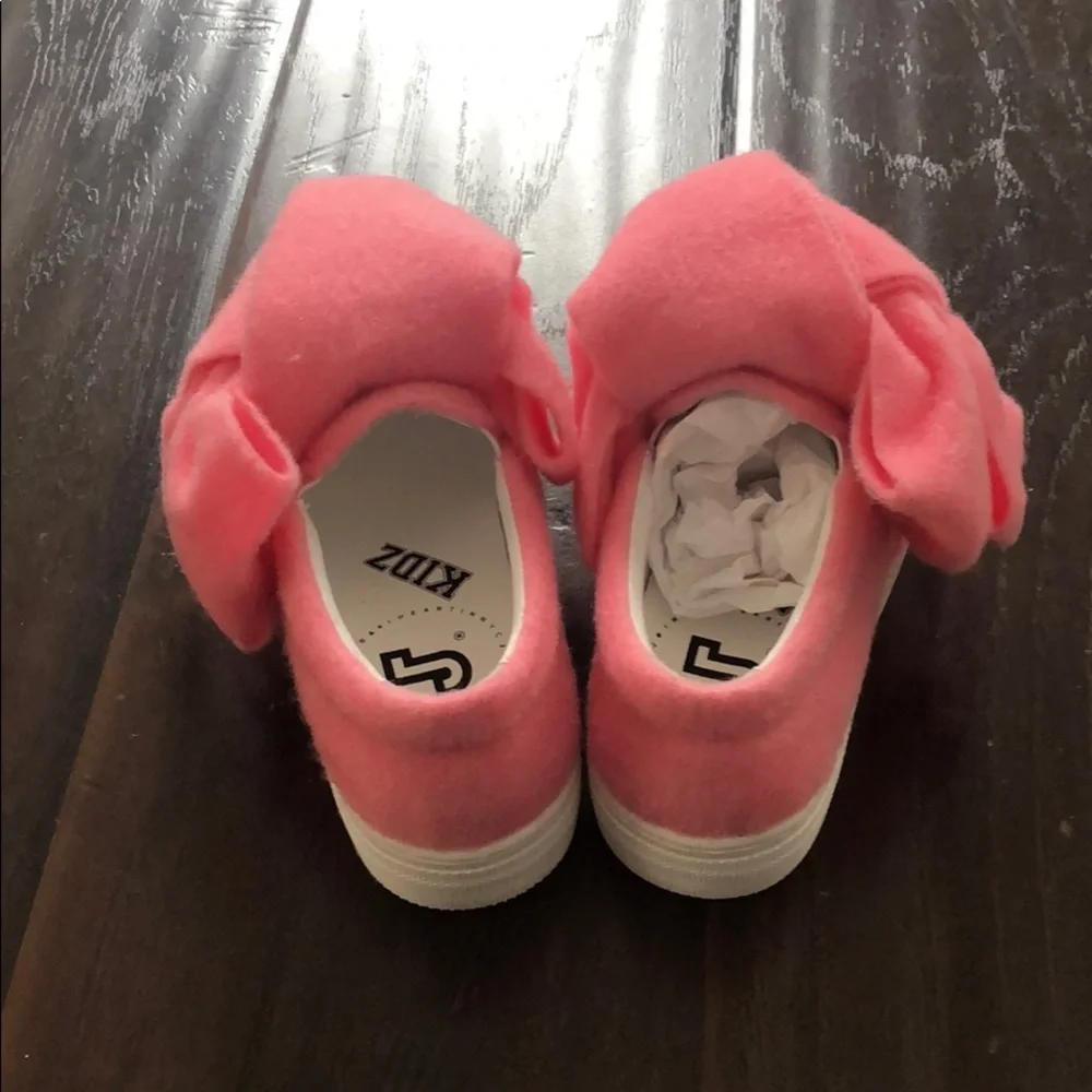 Made in Italy Joshua Sander Big Pink Bow Slip on Sneakers